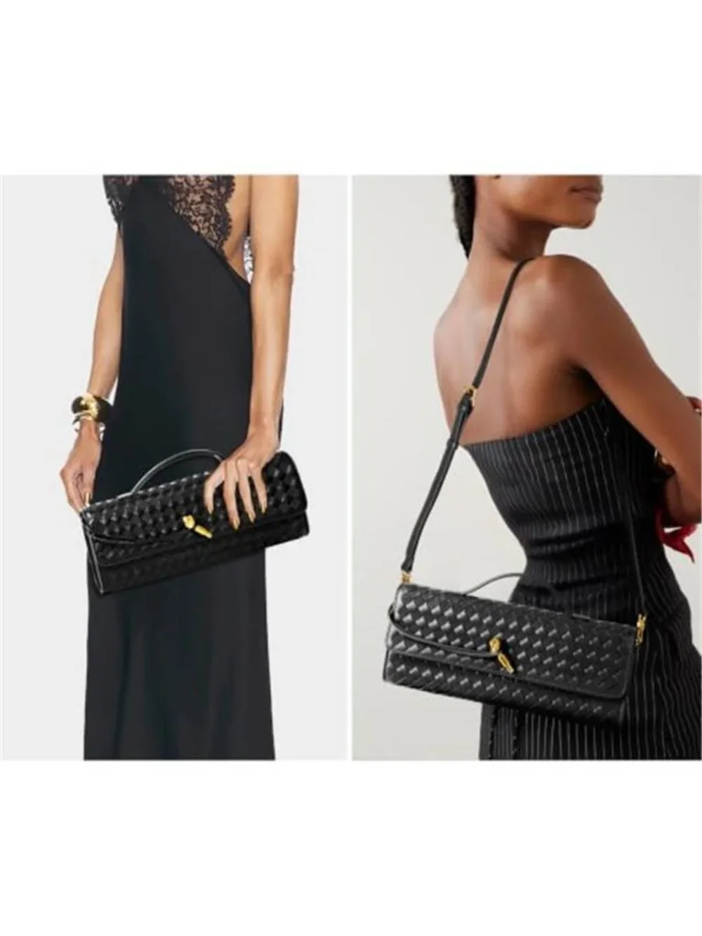 Woven Purse for Women Evening Clutch Woven Leather & Suede Handbags